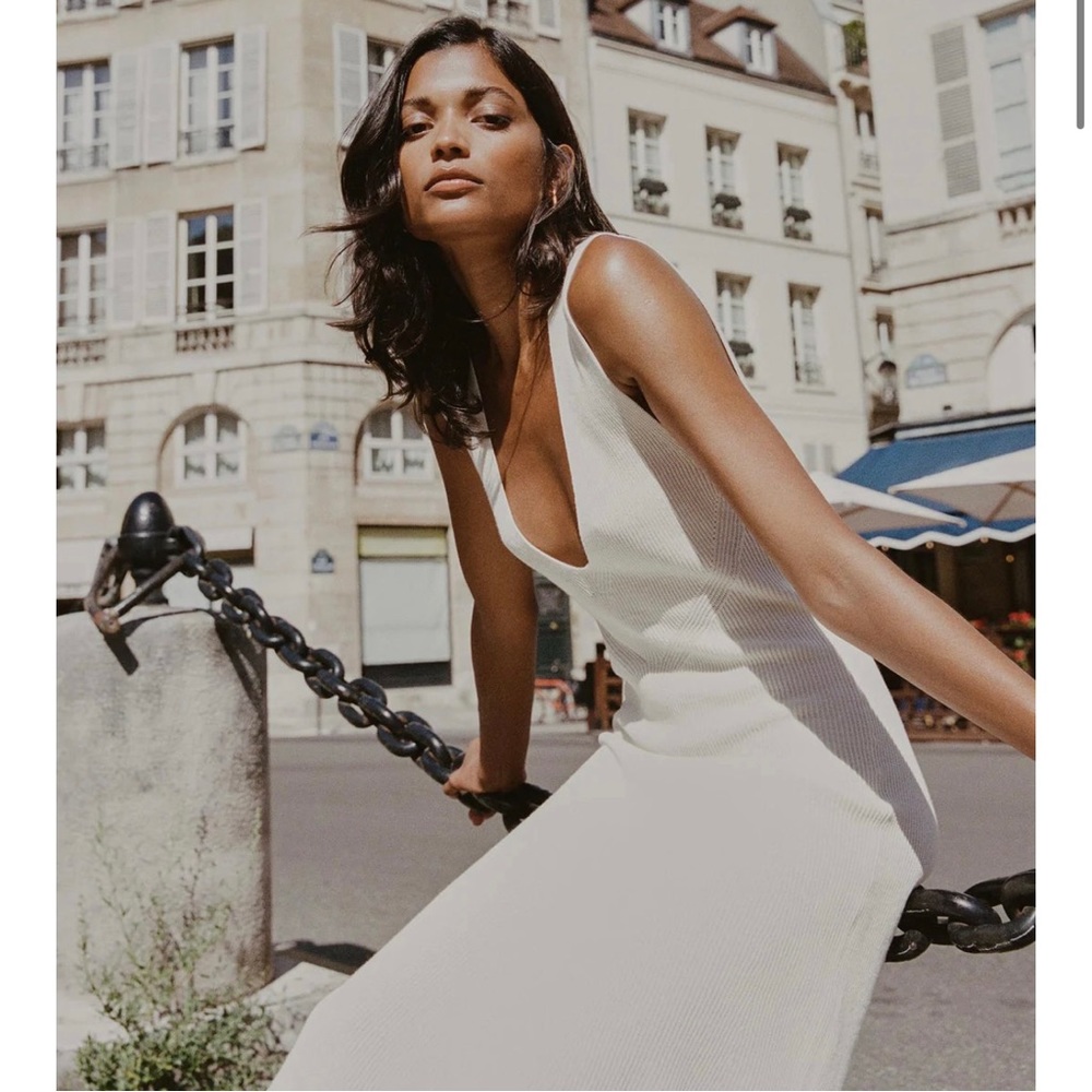 ROWIE Nancy Knit Dress Creme NWT